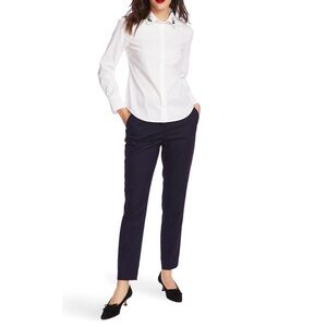 Court and Rowe Slim Stretch Twill Straight Leg Pants in Blue Night